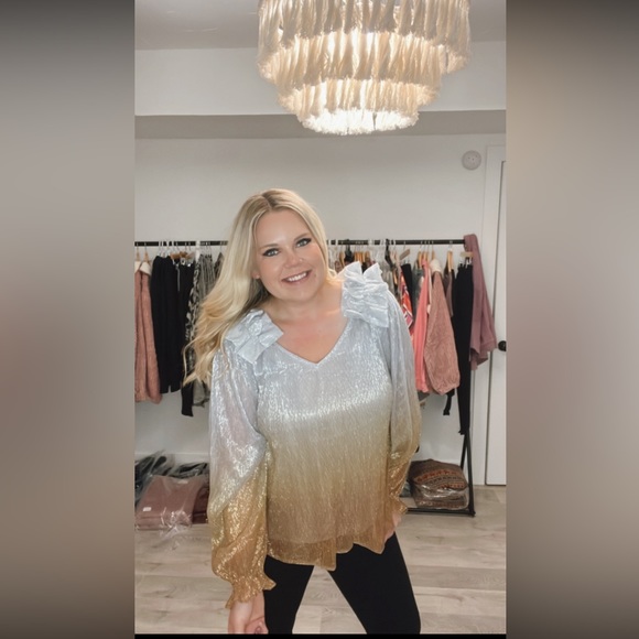 Shimmer Blouse {GOLD/SILVER} - Picture 6 of 7
